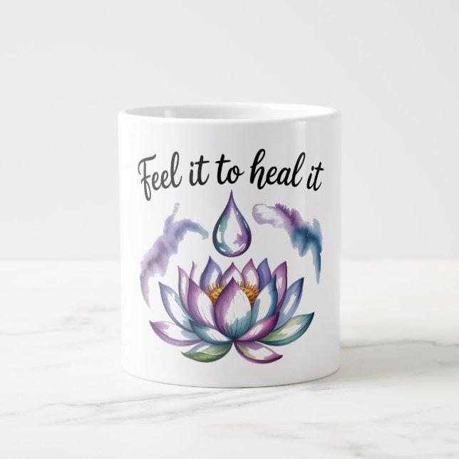 Taza De Café Gigante Bloom Through It – Mindful Quote Mug (Frente)