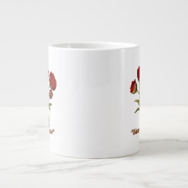 Taza De Café Gigante Bloom With Grace Floral | Elegant Botanical Quote