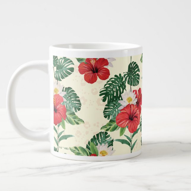 Taza De Café Gigante Blooms tropicales del Loto Blanco (Izquierda)