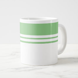 Taza De Café Gigante Bloque de color Sporty Sage Green White Carreras