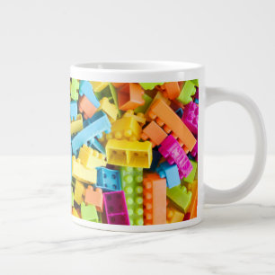 Taza De Café Gigante Bloques de edificios de plástico neón