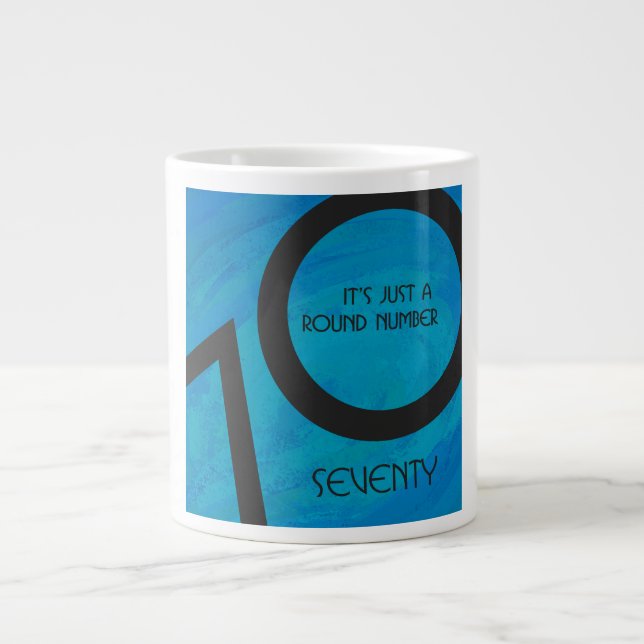 Taza De Café Gigante Blue 70 Decade Birthday (Frente)