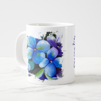 Taza De Café Gigante Blue flower Let your dream blossom mug