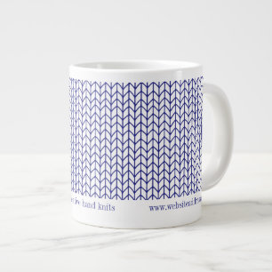Taza De Café Gigante BLUE LINE KNIT Business ID Big White Mug