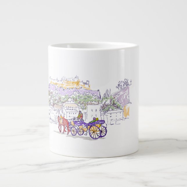Taza De Café Gigante Boceto cautivador de Jumbo Mug de Dina S. (Frente)