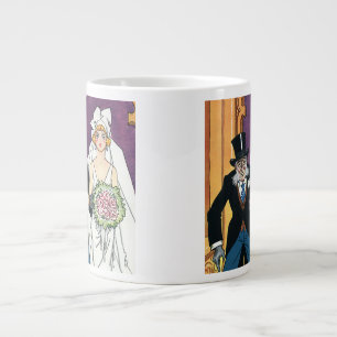 Taza De Café Gigante Boda divertida vintage, romance de mayo y diciembr