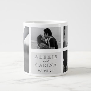 Taza De Café Gigante Boda fotográfico de parejas blancas y negras