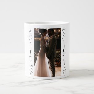 Taza De Café Gigante Boda personalizada Mug con amor florecido
