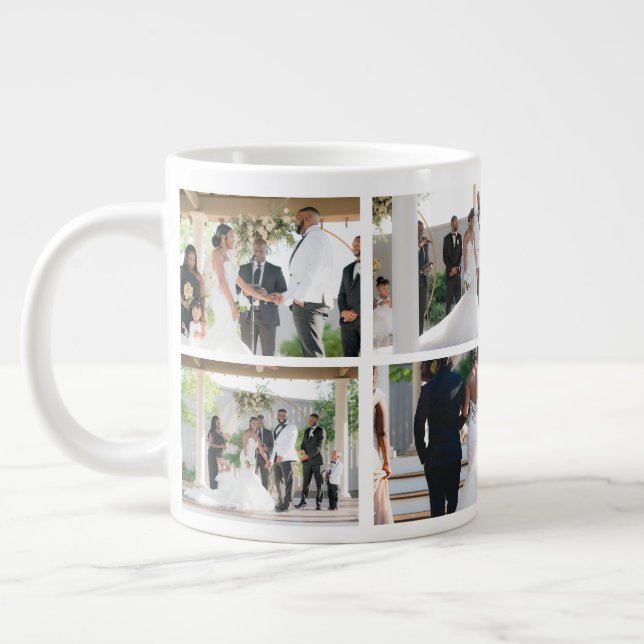 Taza De Café Gigante Boda personalizado Mug con amor negro (Izquierda)
