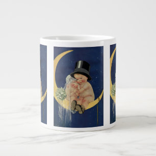 Taza De Café Gigante Boda Vintage, Novia y Novio Adorables en una Luna