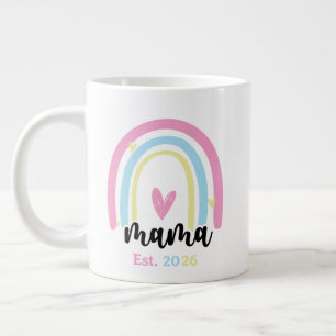 Taza De Café Gigante Boho Arcoíris Personalizado Mama Año de Fundación 