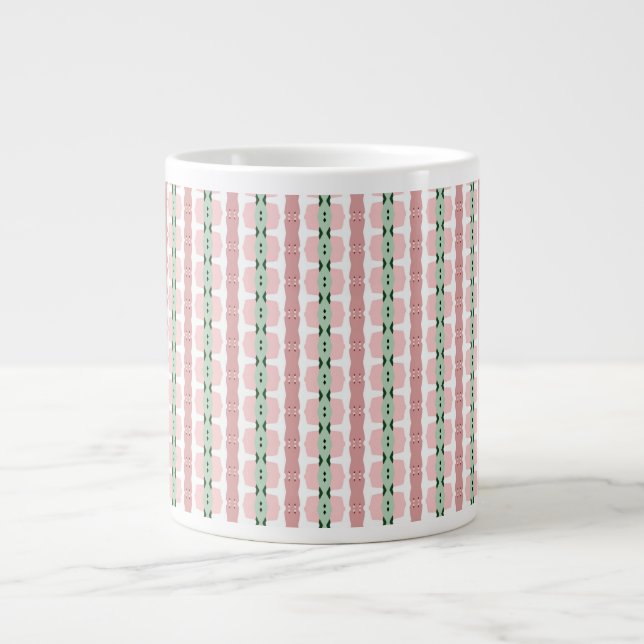 Taza De Café Gigante Boho Funky Retro Ecléctico Pastel Navidades Stripe (Frente)