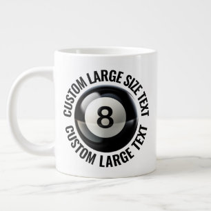 Taza De Café Gigante Bola 8 de Piscina con Texto Personalizado de Gran 