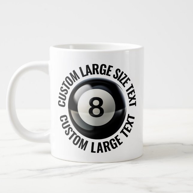 Taza De Café Gigante Bola 8 de Piscina con Texto Personalizado de Gran  (Izquierda)