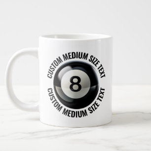 Taza De Café Gigante Bola 8 de Piscina de Texto Personalizado de Tamaño
