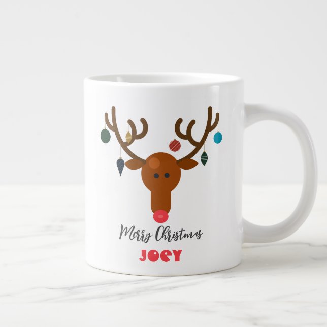 Taza De Café Gigante Bola de canallas de Navidades de renos musicales (Derecha)