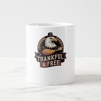 Taza De Café Gigante Bold Eagle Head Thankful & Free Vintage Graphic