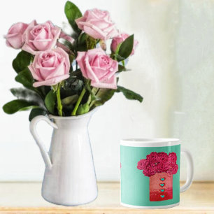 Taza De Café Gigante Bolsa De Rosas-II
