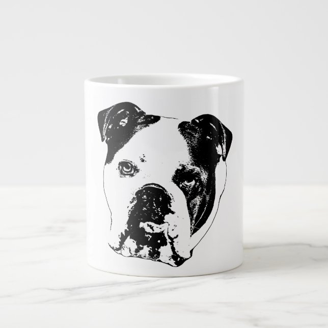 Taza De Café Gigante Bomba de vacaciones de cierre de bulldog (Frente)