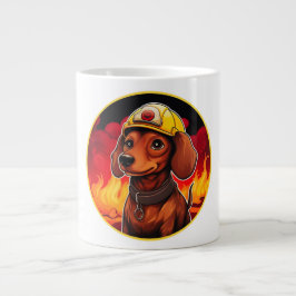 Taza De Café Gigante Bombero de Dachshund