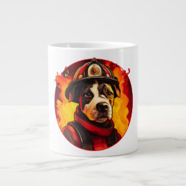 Taza De Café Gigante Bombero de perros