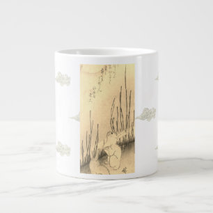Taza De Café Gigante Bone China Mug DOS BUNNIES Y UNA LUNA CON NUBES