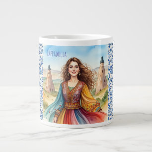 Taza De Café Gigante Bonita dama de Capadocia, Turquía