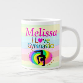 TAZA DE CAFÉ GIGANTE BONITO ME ENCANTA LA GIMNASTICA MUG PERSONALIZADA