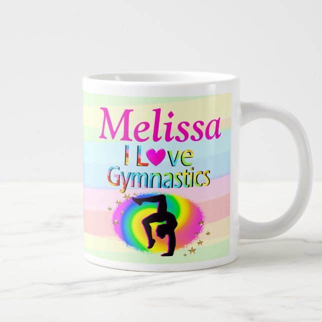 TAZA DE CAFÉ GIGANTE BONITO ME ENCANTA LA GIMNASTICA MUG PERSONALIZADA (Derecha)