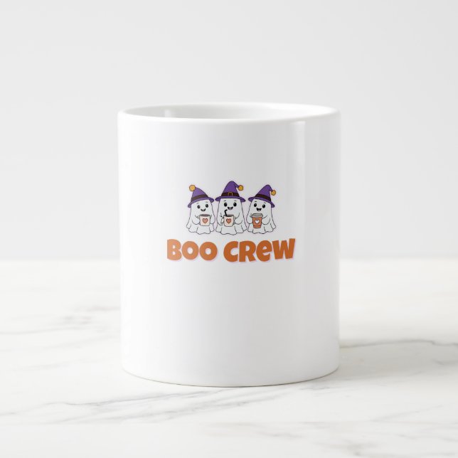 Taza De Café Gigante Boo Crew – Cute Halloween Ghosts Design (Frente)