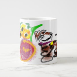 Taza De Café Gigante Border Collie sunflowers 