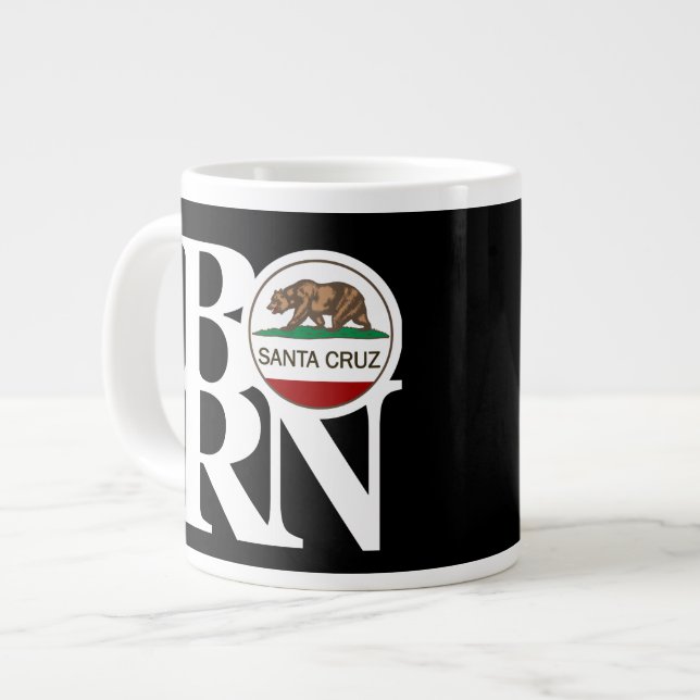 Taza De Café Gigante BORN Santa Cruz 20oz Negro (Izquierda)