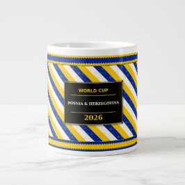 Taza De Café Gigante Bosnia Herzegovina Football Fan Flag Colors Stripe