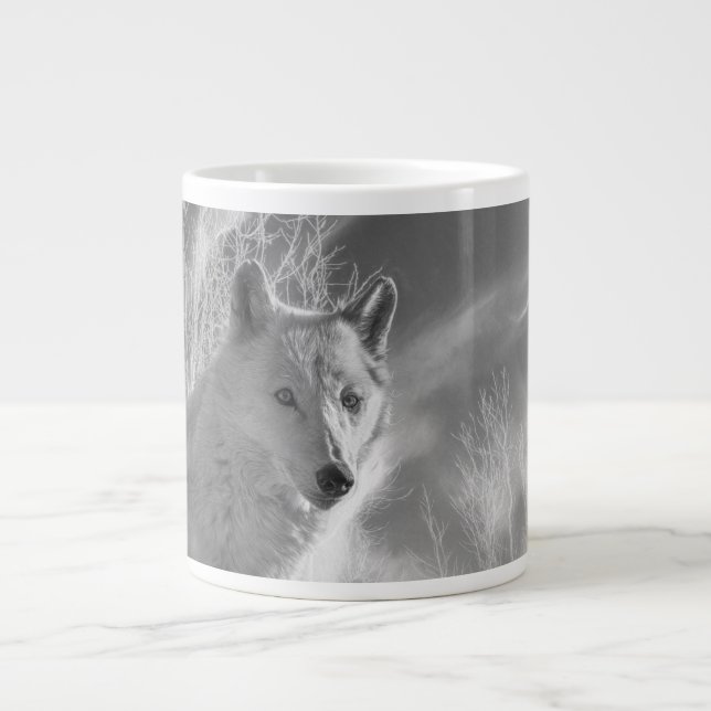 TAZA DE CAFÉ GIGANTE BOSQUE BLANCO DE LA MUJER BLANCA (Frente)