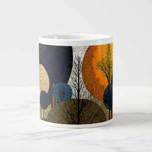 Taza De Café Gigante Bosque de medianoche en el planeta Mercurio #1