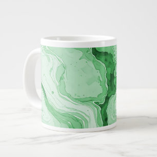 Taza De Café Gigante Bosque Druzy Verde Agata Look 