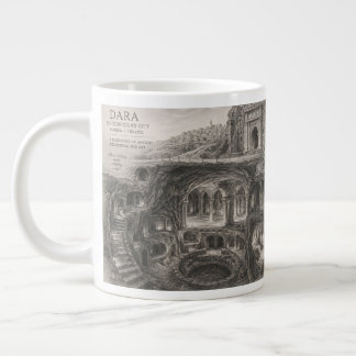 Taza De Café Gigante Bosquejo de la ciudad subterránea de Mardin Dara 