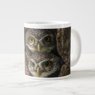 Taza De Café Gigante Bosques Dos lechuzas mirando