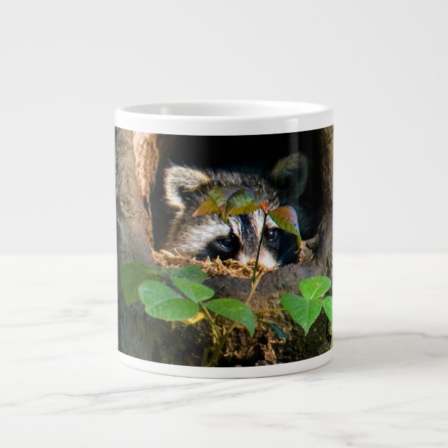 Taza De Café Gigante Bosques | Raccoon Peeking (Frente)