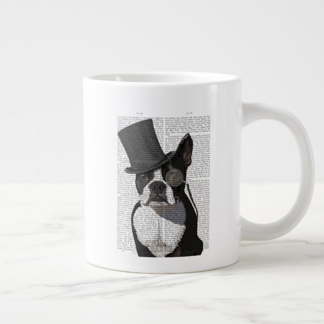 Taza De Café Gigante Boston Terrier, hedor formal y Gorra (Derecha)