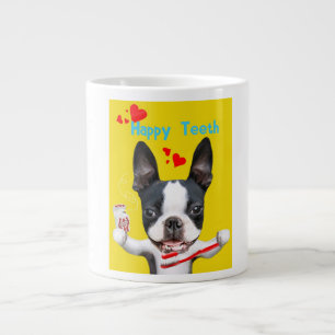 Taza De Café Gigante Boston Terrier Mirabelle Happy Teeth Mug