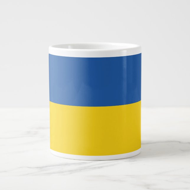 Taza De Café Gigante Botón Bandera de Ucrania (Frente)