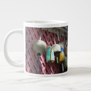Taza De Café Gigante Boyas de bogavante en el Entramado Rosado - Viñedo