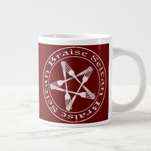 Taza De Café Gigante Braise Seitan Vegan Pentagram (versión ligera)