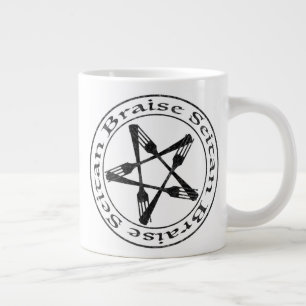 Taza De Café Gigante Braise Seitan Vegan Pentagram (versión oscura)