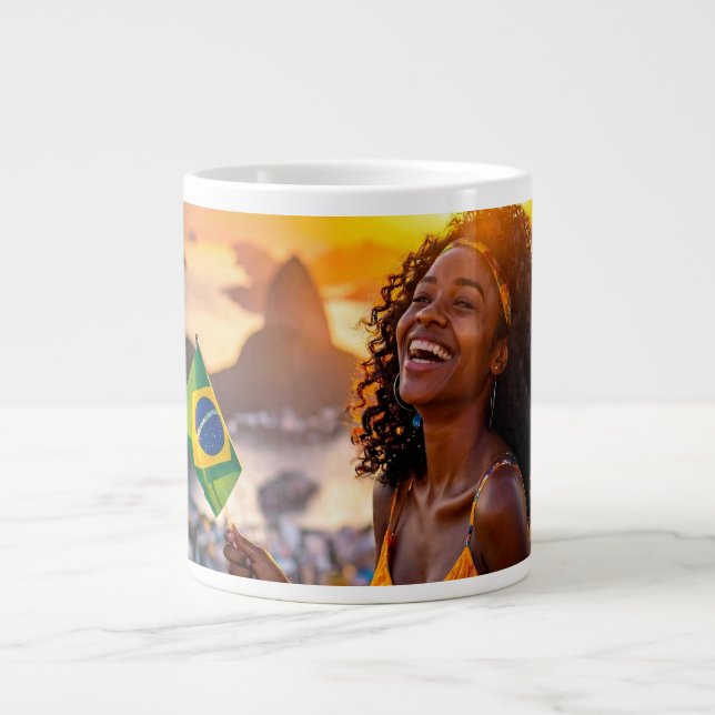 TAZA DE CAFÉ GIGANTE BRAZIL - I LOVE BRAZIL (Frente)