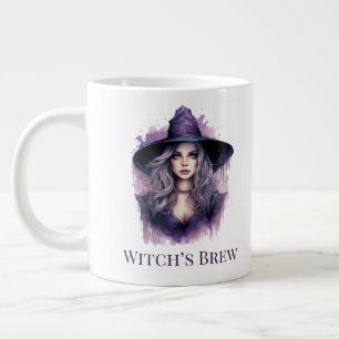 Taza De Café Gigante Brew de bruja - Halloween con brujas moradas
