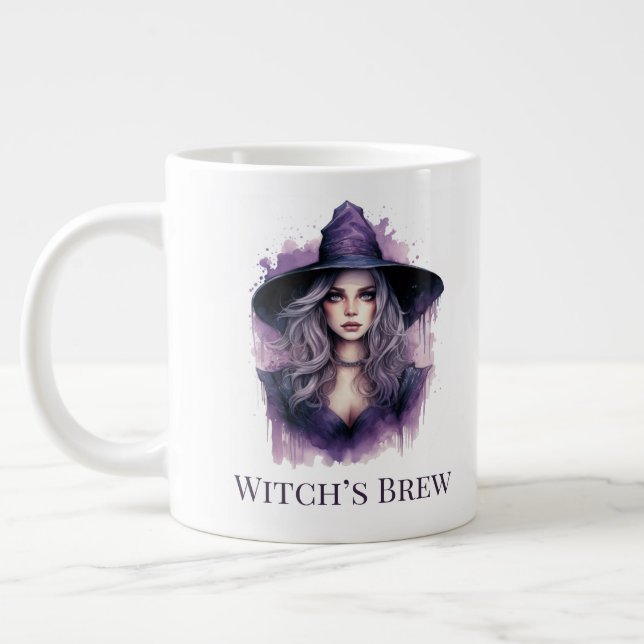 Taza De Café Gigante Brew de bruja - Halloween con brujas moradas (Izquierda)