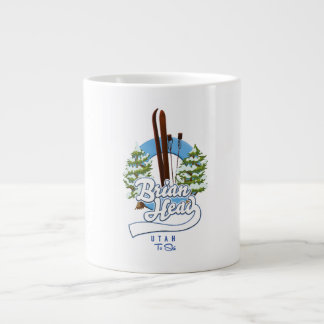 Taza De Café Gigante Brian Head Utah en el logo para esquiar
