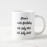 Taza De Café Gigante Brian's 60th Birthday Mug<br><div class="desc">Brian's 60th Birthday Mug,  reemplaza nombre y fechas para tus necesidades</div>